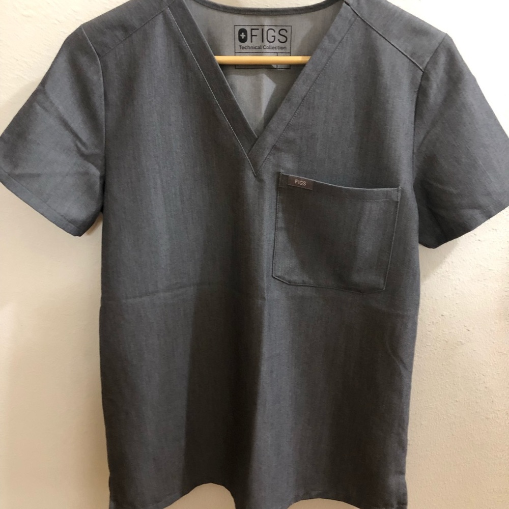 Figs Catarina Scrub Top Graphite Gray XS